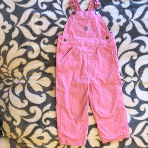 Toddler pink carhart  overalls